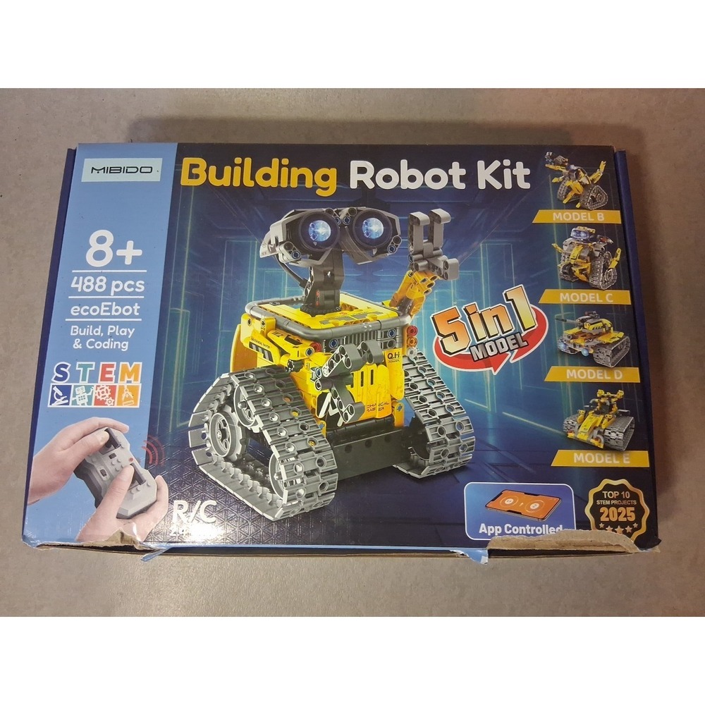 MIBIDO Robot Building Kit Gift for Boys Ages 8-12 with Remote Control 488 PCS